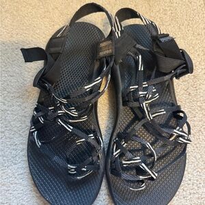 Chaco Women's Black Sandals with White Accent Straps